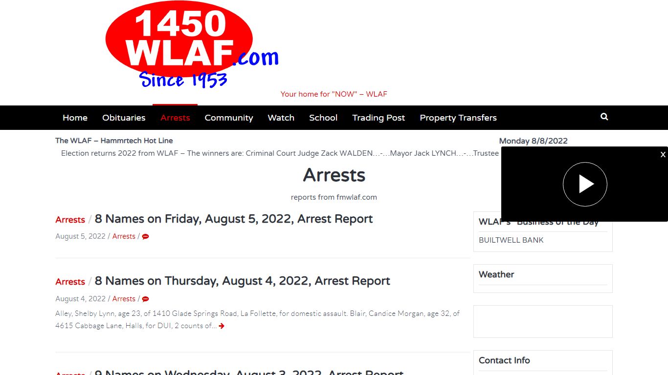 Arrests – WLAF